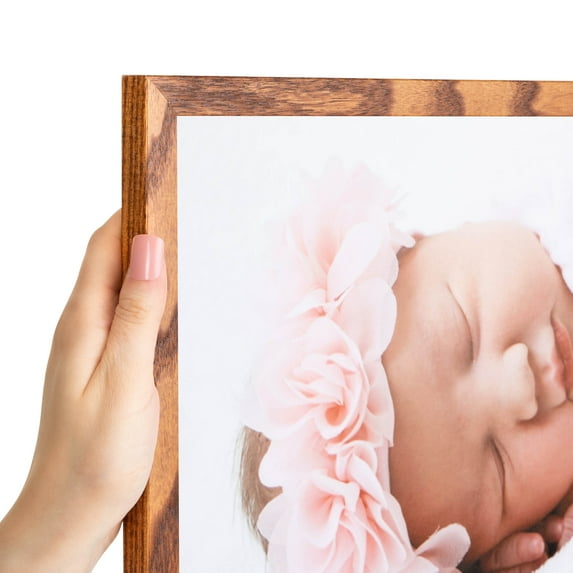 ArtToFrames 18x36 Inch Honey Picture Frame, This Brown Wood Poster Frame is Great for Your Art or Photos, Comes with 060 Plexi Glass (4214)