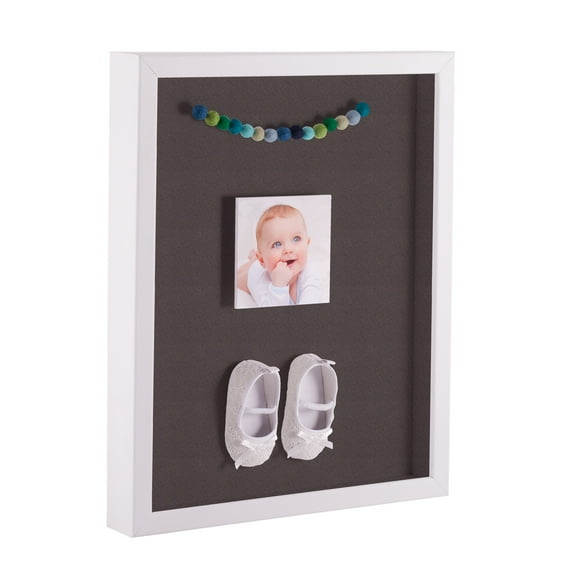 ArtToFrames 18x36 Inch Shadow Box Picture Frame, with a Satin White 1 Wide Shadowbox frame and Chestnut Mat Backing (4655)