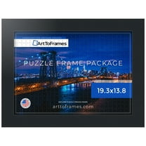 ArtToFrames 19.3x13.8 Inch - 49x35 CM Black Puzzle Frame for 500 piece Puzzles.2.00 Inch Custom MDF Puzzle Frames, Black - Comes with Regular Glass