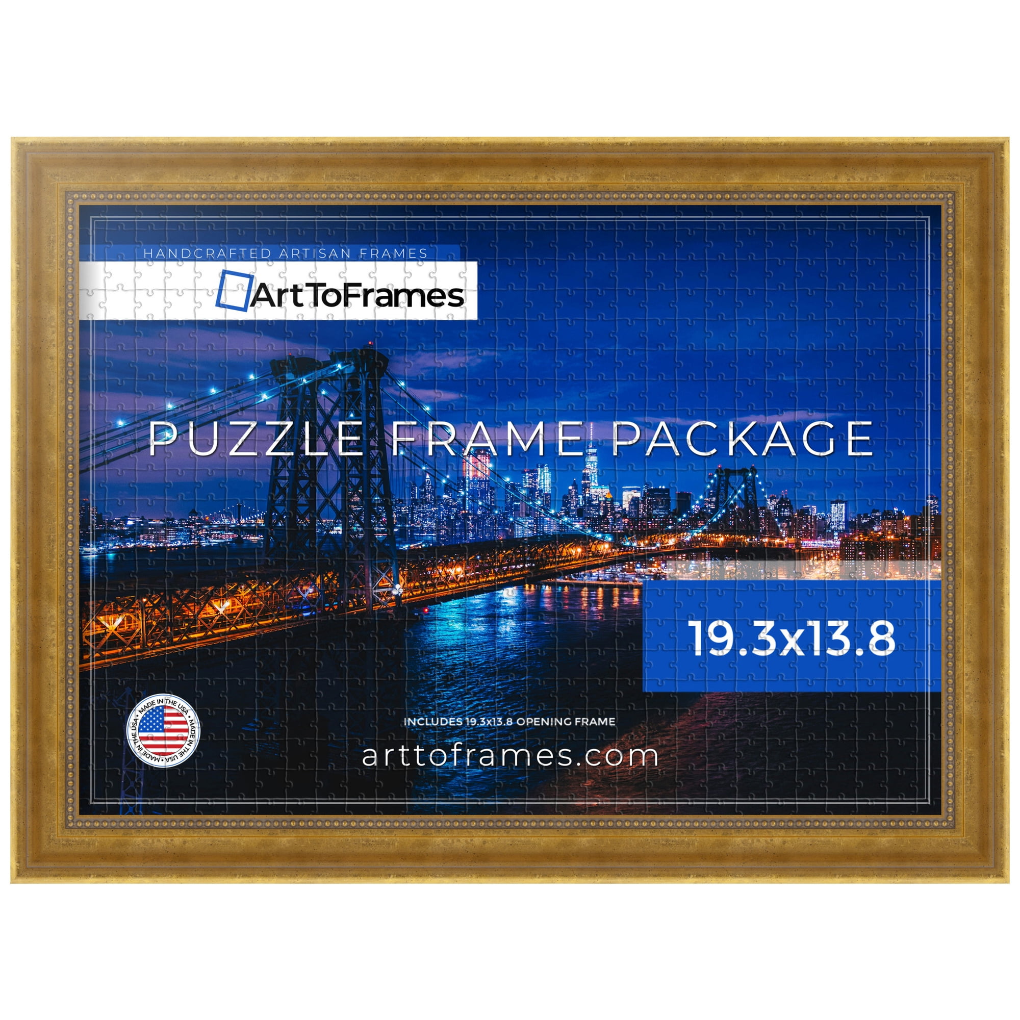 ArtToFrames 19.3x13.8 Inch - 49x35 CM Gold Puzzle Frame for 500 piece ...