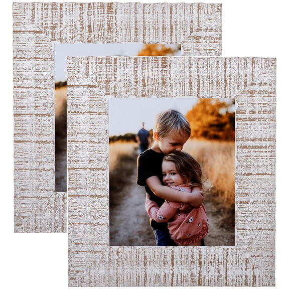ArtToFrames 19" x 19" white wash Picture Frame, 19x19 inch Multi Wood Poster Frame (WOM-5163), 2 Pack