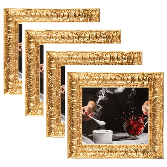 ArtToFrames 19" x 23" Antique Floral Gold Picture Frame, 19x23 inch Multi Wood Poster Frame (WOM-5169), 4 Pack