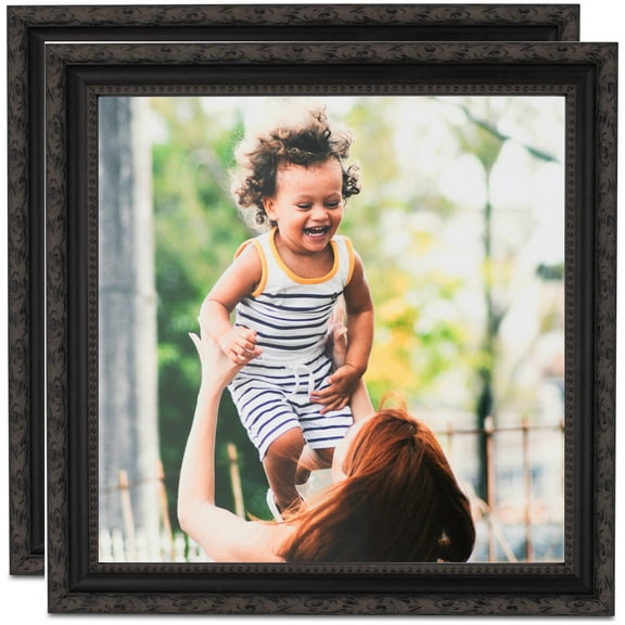 ArtToFrames 19" x 27" Black Engraved Edges Picture Frame, 19x27 inch Black Wood Poster Frame (WOM-4055), 2 Pack