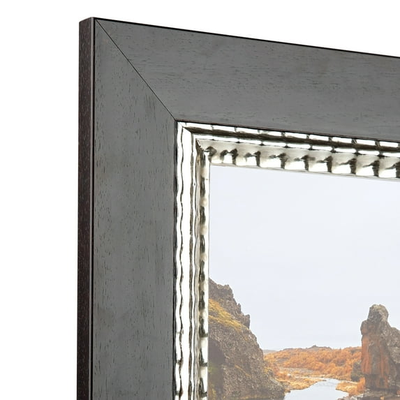 ArtToFrames 19" x 31" Espresso with Silver Lip Picture Frame, 19x31 inch Silver Wood Poster Frame (WOM-4951), Pack