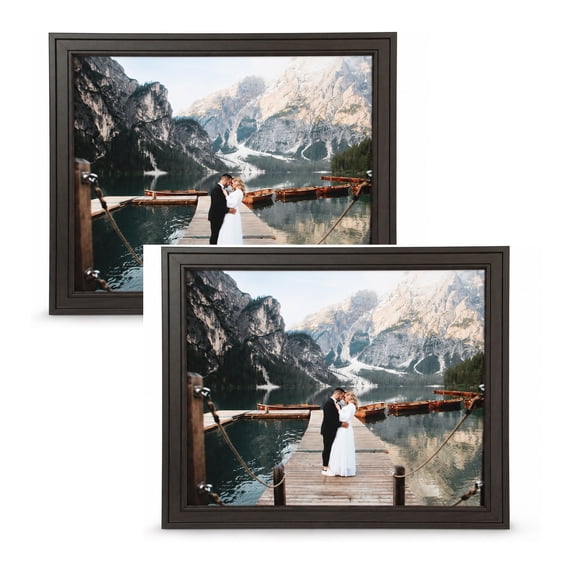 ArtToFrames 19" x 35" Walnut Picture Frame, 19x35 inch Brown MDF Poster Frame (WOM-4106), 2 Pack