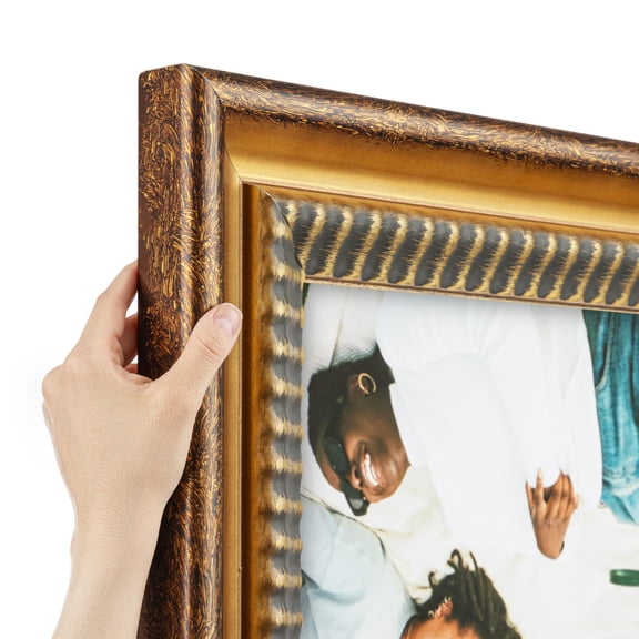 ArtToFrames 19" x 38" Sunfire Brushed Bronze Picture Frame, 19x38 inch Gold Wood Poster Frame (WOM-5261), Pack