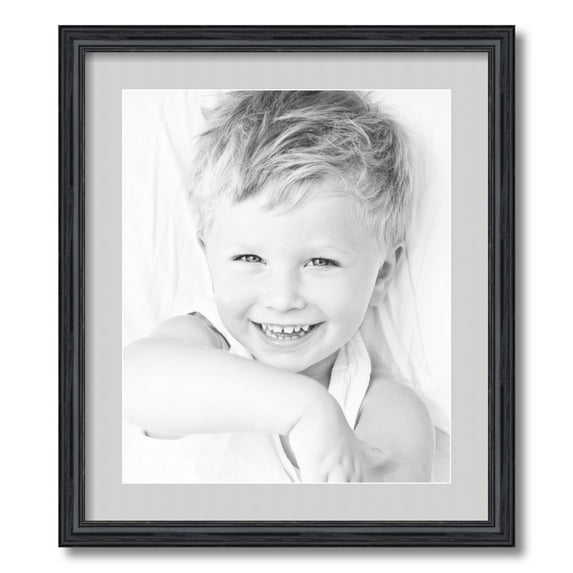 ArtToFrames 19x22 Matted Picture Frame with 15x18 Single Mat Photo Opening Framed in 1.25 Black Stain on Solid Red Oak and 2 Candlewick Mat (FWM-4083-19x22)