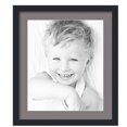 thumbnail image 1 of ArtToFrames 19x22" Matted Picture Frame with 15x18" Single Mat Photo Opening Framed in 1.25" Satin Black and 2" Pewter Mat (FWM-3926-19x22), 1 of 8