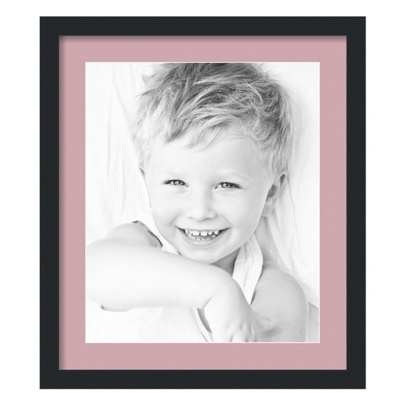 ArtToFrames 19x22" Matted Picture Frame with 15x18" Single Mat Photo Opening Framed in 1.25" Satin Black and 2" Seashell Mat (FWM-3926-19x22)