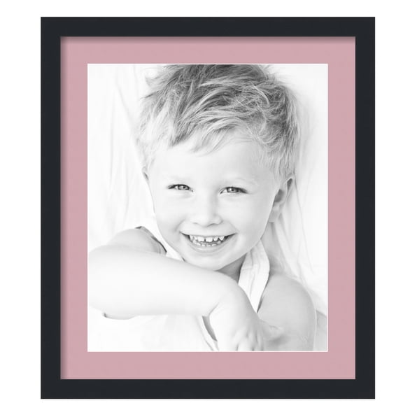 ArtToFrames 19x22" Matted Picture Frame with 15x18" Single Mat Photo Opening Framed in 1.25" Satin Black and 2" Seashell Mat (FWM-3926-19x22)