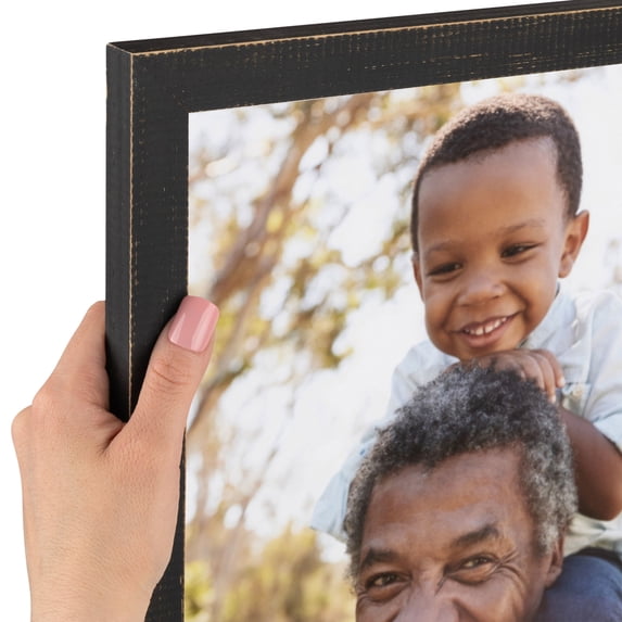 ArtToFrames 19x24 inch Distressed Black Picture Frame, Black Wood Poster Frame (4740)
