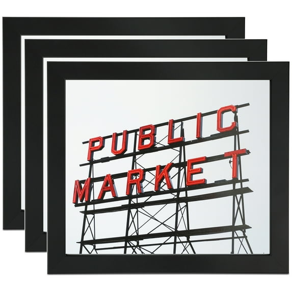 ArtToFrames 20" x 20" Black Picture Frame, 20x20 inch Black MDF Poster Frame (WOM-4267), 3 Pack