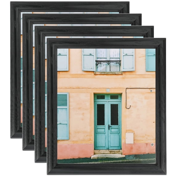 ArtToFrames 20" x 20" Galleria Noir Picture Frame, 20x20 inch Black MDF Poster Frame (WOM-4083), 4 Pack