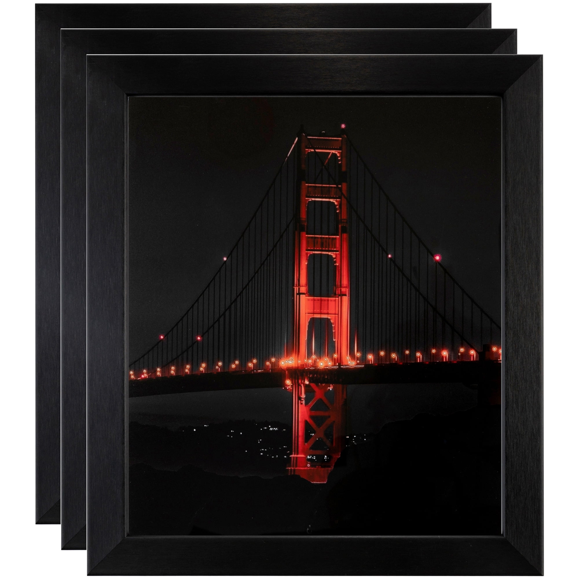 ArtToFrames 20" x 20" Black Steel Picture Frame, 20x20 inch Black MDF Poster Frame (WOM-4639), 3 Pack