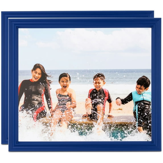 ArtToFrames 20" x 20" Blue Picture Frame, 20x20 inch Blue Wood Poster Frame (WOM-4158), 2 Pack