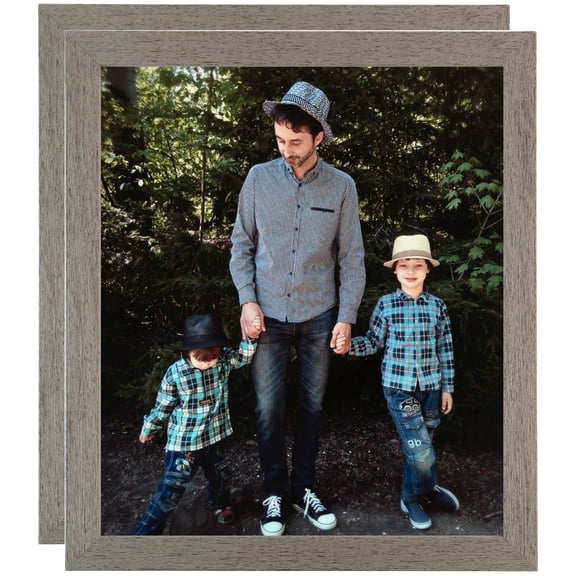 ArtToFrames 20" x 20" Distressed Gray Picture Frame, 20x20 inch Gray Wood Poster Frame (WOM-4479), 2 Pack