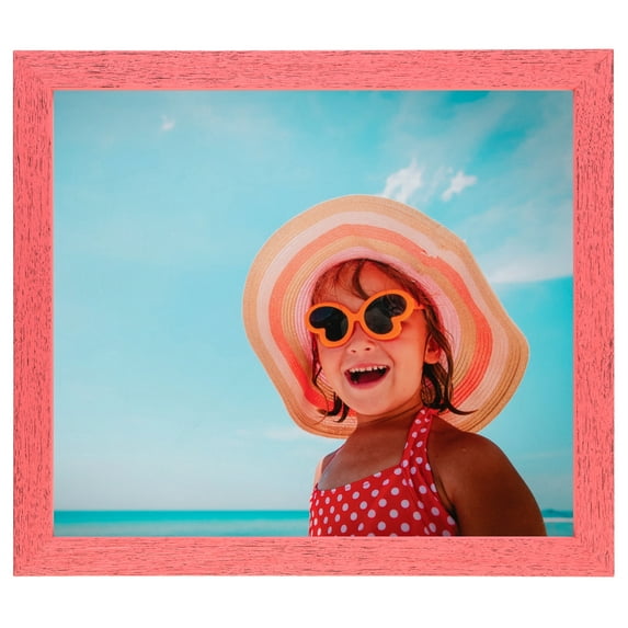ArtToFrames 20" x 20" Distressed Pink Picture Frame, 20x20 inch Pink Wood Poster Frame (WOM-4480), 1 Pack
