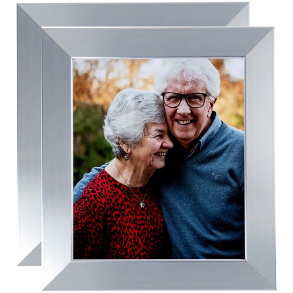 ArtToFrames 20" x 20" Light Silver Picture Frame, 20x20 inch Silver Wood Poster Frame (WOM-4827), 2 Pack