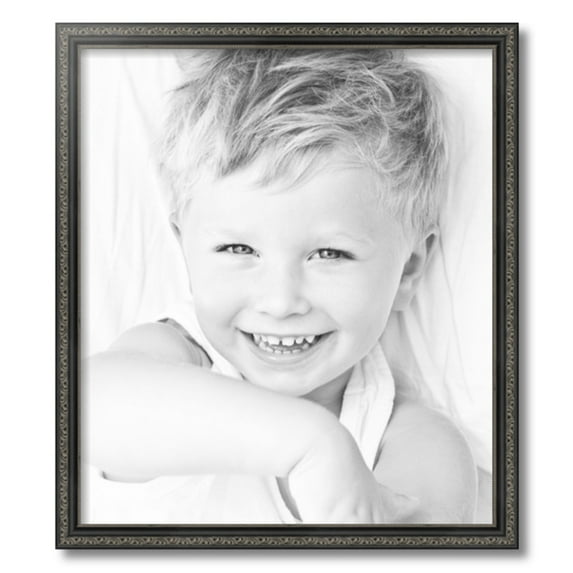 ArtToFrames 20" x 23" Antique Black Picture Frame, 20x23 inch Black Wood Poster Frame (WOM-5106)