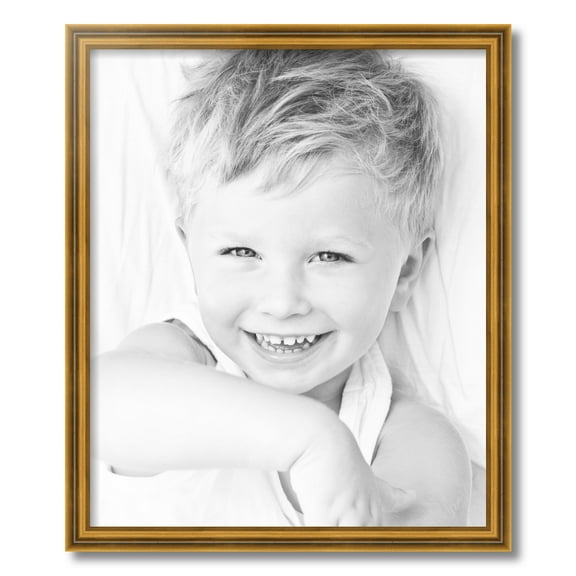 ArtToFrames 20" x 24" Gold Step Picture Frame, 20x24 inch Gold Wood Poster Frame (WOM-4548)