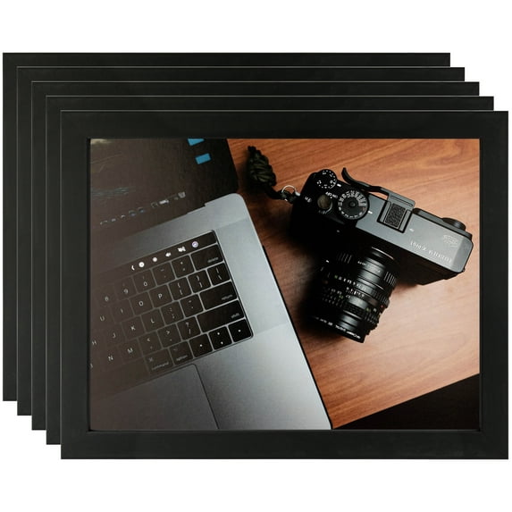 ArtToFrames 20" x 24" Satin Black Tall Picture Frame, 20x24 inch Black Wood Poster Frame (WOM-1852), 5 Pack