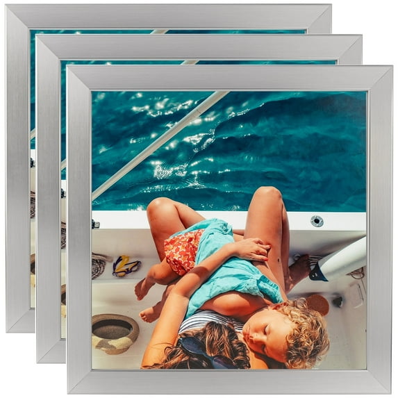 ArtToFrames 20" x 24" Stainless Steel Picture Frame, 20x24 inch Silver MDF Poster Frame (WOM-3882), 3 Pack