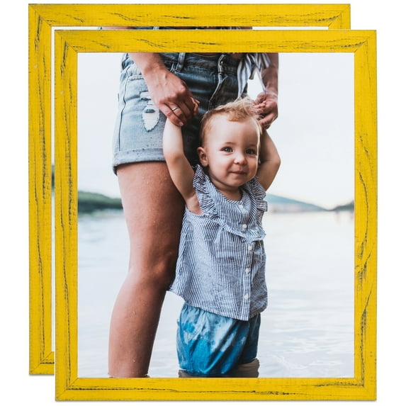 ArtToFrames 20" x 24" Yellow Picture Frame, 20x24 inch Yellow Wood Poster Frame (WOM-4747), 2 Pack