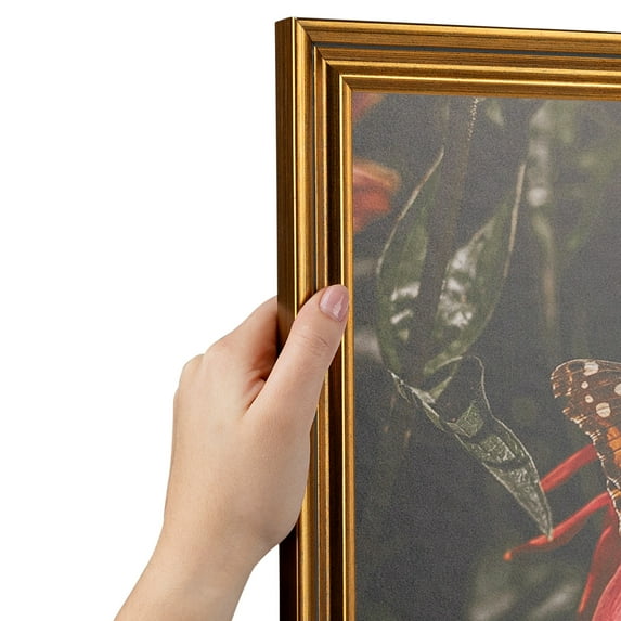 ArtToFrames 20" x 28" Gold Step Picture Frame, 20x28 inch Gold Wood Poster Frame (WOM-4548), 4 Pack