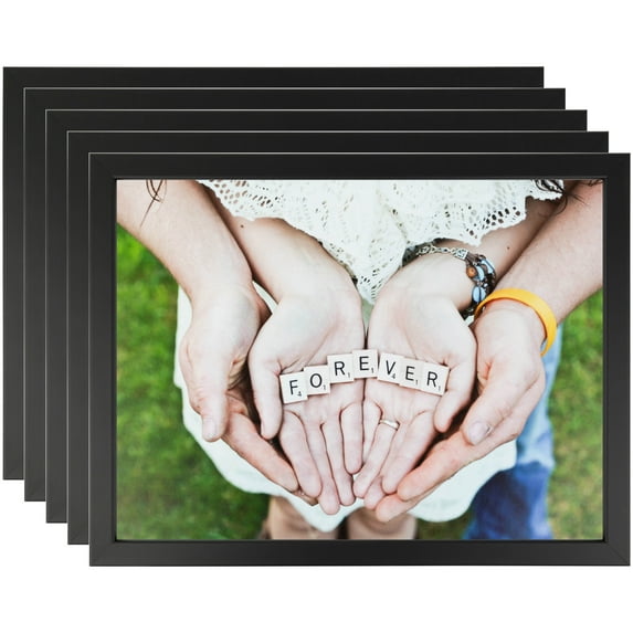 ArtToFrames 20" x 28" Satin Black Picture Frame, 20x28 inch Black Wood Poster Frame (WOM-1451), 5 Pack