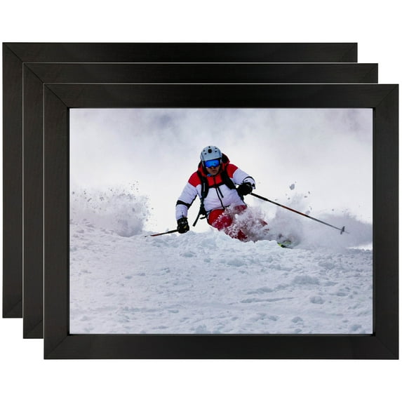 ArtToFrames 20" x 30" Black Stain Picture Frame, 20x30 inch Black Wood Poster Frame (WOM-4088), 3 Pack