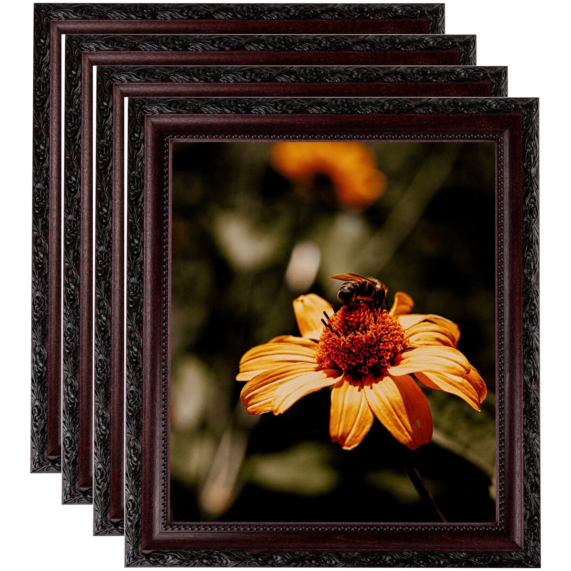 ArtToFrames 20" x 30" Classic Burgundy Picture Frame, 20x30 inch Brown Wood Poster Frame (WOM-4927), 4 Pack