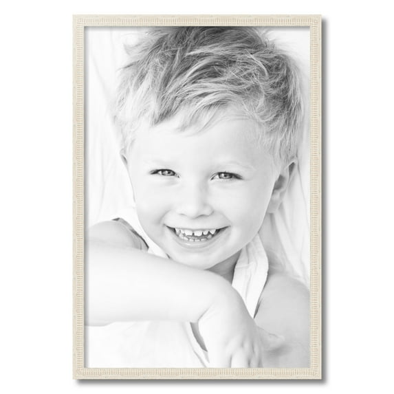 ArtToFrames 20" x 30" Old White Picture Frame, 20x30 inch White Wood Poster Frame (WOM-4905)