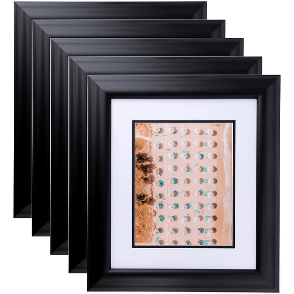 ArtToFrames 20" x 30" Satin Black Reverse Step Picture Frame, 20x30 inch Black Wood Poster Frame (WOM-1419), 5 Pack