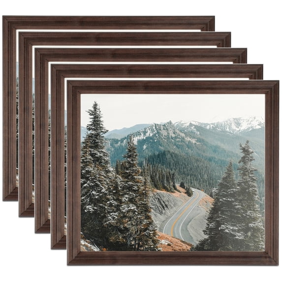 ArtToFrames 20" x 30" Walnut Picture Frame, 20x30 inch Brown MDF Poster Frame (WOM-4094), 5 Pack