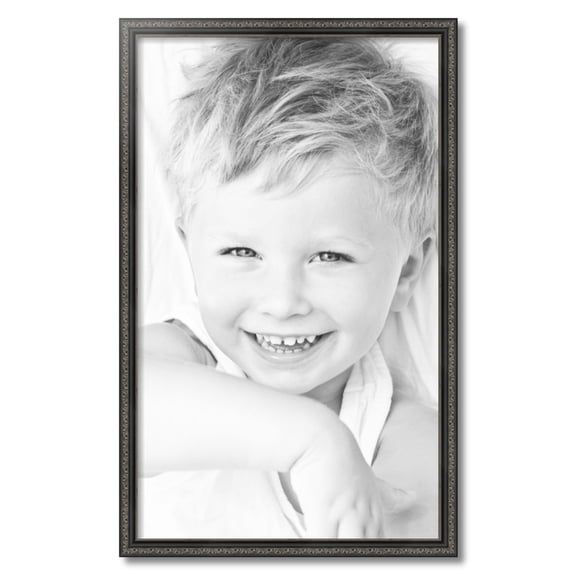 ArtToFrames 20" x 33" Antique Black Picture Frame, 20x33 inch Black Wood Poster Frame (WOM-5106)