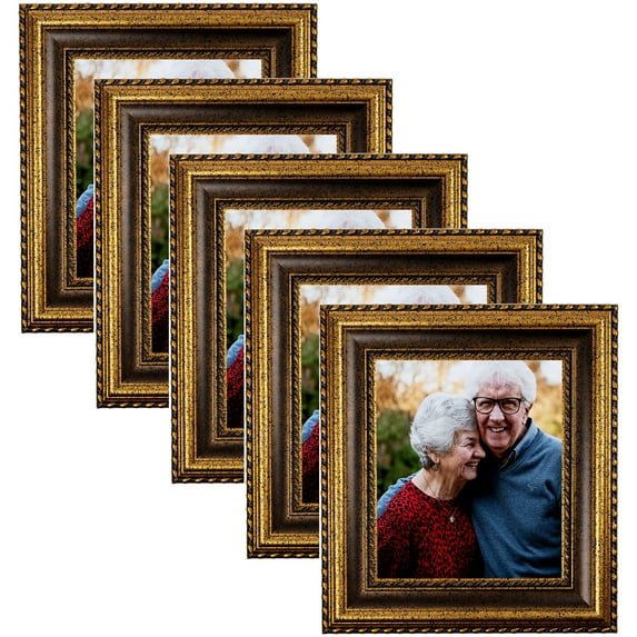 ArtToFrames 20" x 33" Speckeled Gold and Black with rope Picture Frame, 20x33 inch Multi Wood Poster Frame (WOM-5166), 5 Pack