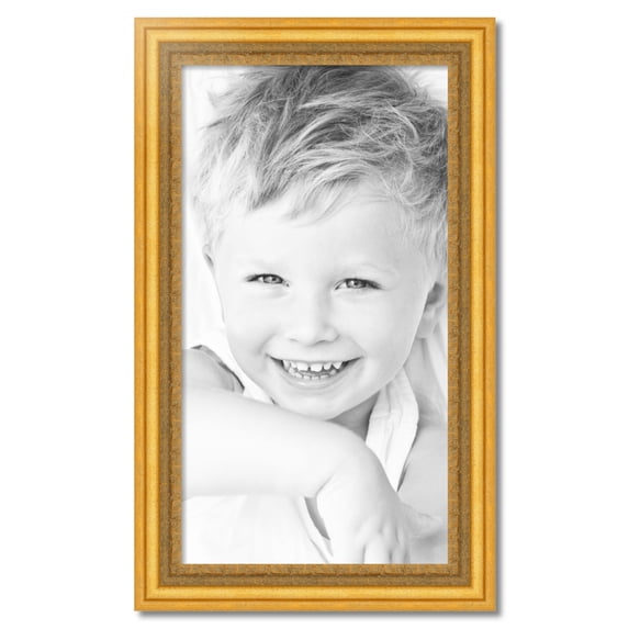 ArtToFrames 20" x 37" Traditional (real) Gold Leaf Picture Frame, 20x37 inch Gold Wood Poster Frame (WOM-4528)