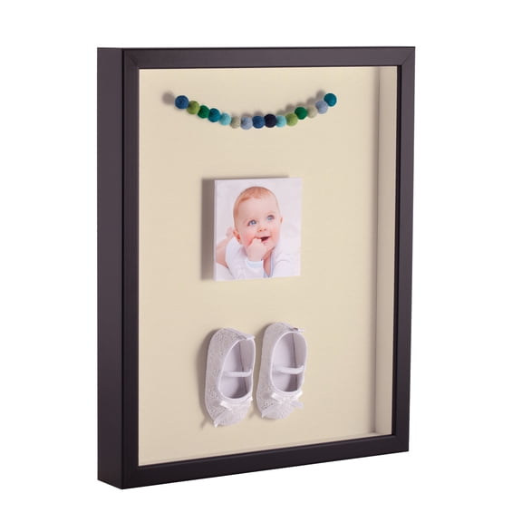 ArtToFrames 20x20 Inch Shadow Box Picture Frame, with a Satin Black Tall 1 Wide Shadowbox frame and Oyster Mat Backing (4654)