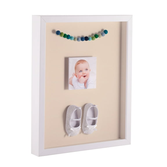 ArtToFrames 20x20 Inch Shadow Box Picture Frame, with a Satin White 1 Wide Shadowbox frame and Alabaster Mat Backing (4655)