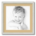 thumbnail image 1 of ArtToFrames 20x20 Matted Picture Frame with 16x16 Single Mat Photo Opening Framed in 1.25 Off White Wash on Ash and 2 Autumn Gold Mat (FWM-4098-20x20), 1 of 8