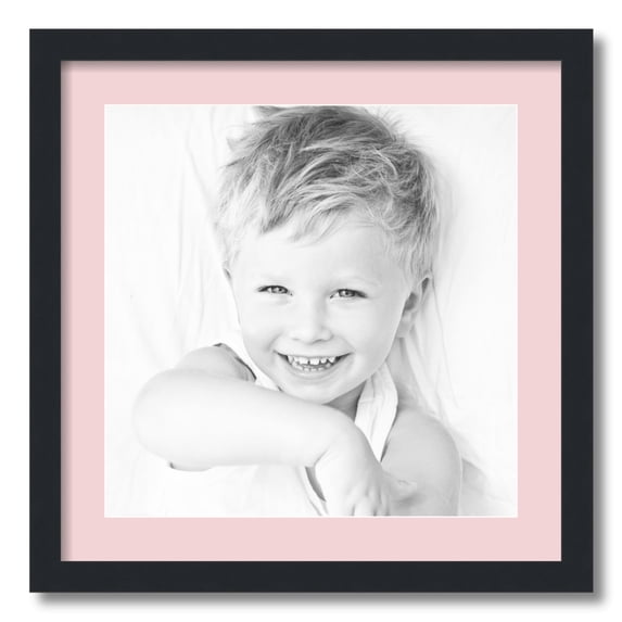 ArtToFrames 20x20 Matted Picture Frame with 16x16 Single Mat Photo Opening Framed in 1.25 Satin Black and 2 Hollyhock Mat (FWM-3926-20x20)
