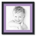 thumbnail image 1 of ArtToFrames 20x20 Matted Picture Frame with 16x16 Single Mat Photo Opening Framed in 1.25 Satin Black and 2 Lavender Mist Mat (FWM-3926-20x20), 1 of 8