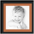 thumbnail image 1 of ArtToFrames 20x20" Matted Picture Frame with 16x16" Single Mat Photo Opening Framed in 1.25" Satin Black and 2" Red Orange Mat (FWM-3926-20x20), 1 of 8