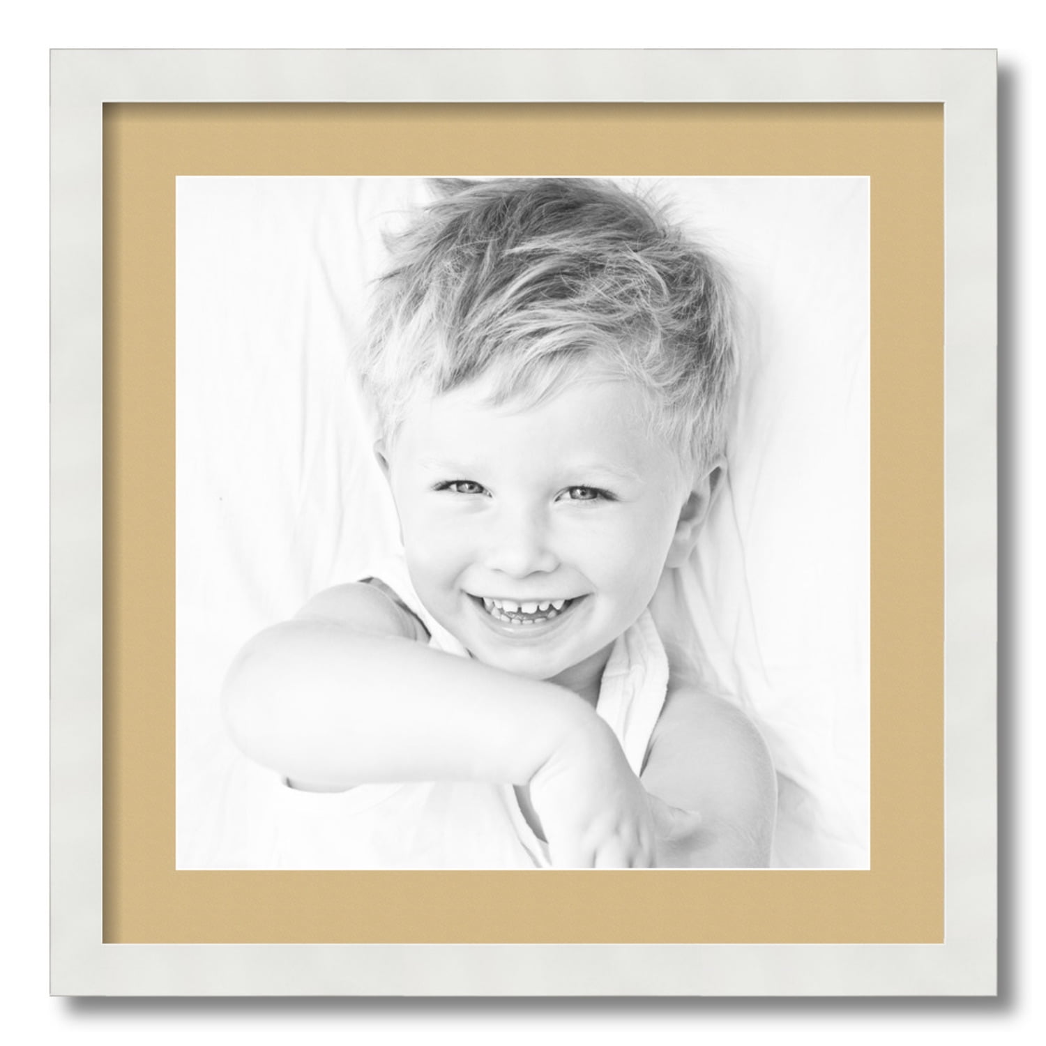 20x20 Frame White with White Picture Mat for 20x20 Print - or 22X22 Art Without The Photo Mat - Display Your 20x20, Size: 20 x 20