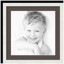 ArtToFrames 20x20" Matted Picture Frame with 16x16" Single Mat Photo Opening Framed in 1.25" Satin White Frame and 2" Chestnut Mat (FWM-3966-20x20)