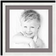 thumbnail image 1 of ArtToFrames 20x20" Matted Picture Frame with 16x16" Single Mat Photo Opening Framed in 1.25" Satin White Frame and 2" Pewter Mat (FWM-3966-20x20), 1 of 8