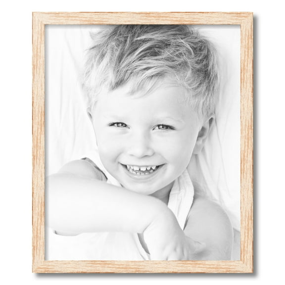 ArtToFrames 20x24 Inch Knotty Pines Pecan with White Wash Picture Frame, This White Wood Poster Frame is Great for Your Art or Photos, Comes with 060 Plexi Glass (4771)