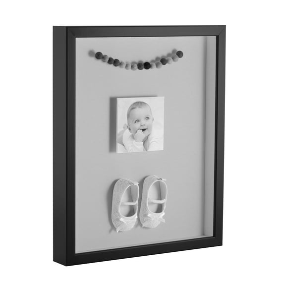 ArtToFrames 20x24 Inch Shadow Box Picture Frame, with a Satin Black Tall 1 Wide Shadowbox frame and Candlewick Mat Backing (4654)