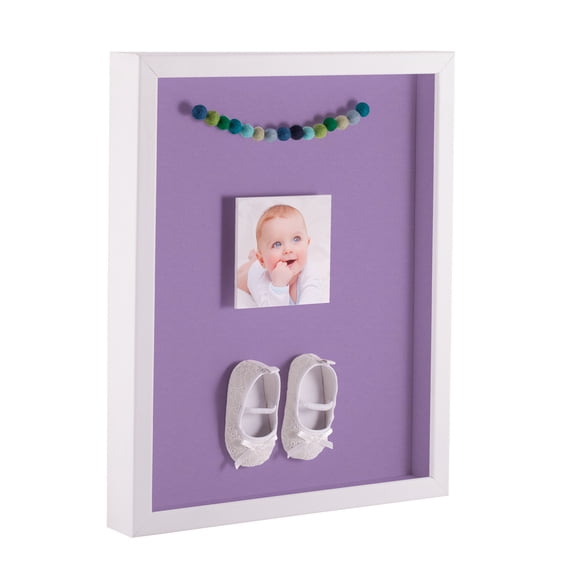 ArtToFrames 20x24 Inch Shadow Box Picture Frame, with a Satin White 1 Wide Shadowbox frame and Lavender Mist Mat Backing (4655)