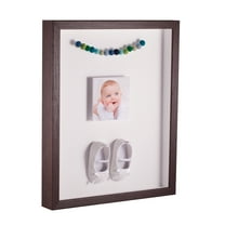 ArtToFrames 20x24 Inch Shadow Box Picture Frame, with a Verlinga Brown 1 Wide Shadowbox frame and Fabric White Mat Backing (4656)